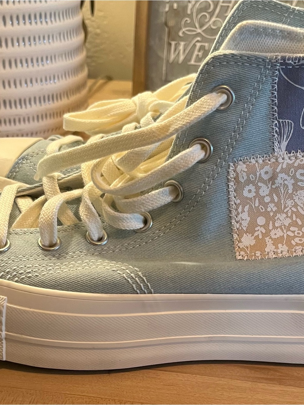 Converse High Top Sneakers - Blue/Blue/Egret, size Women’s 8.5, new with box. - Picture 8 of 10